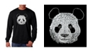 LA Pop Art Men's Word Art Long Sleeve T-Shirt- Panda Head